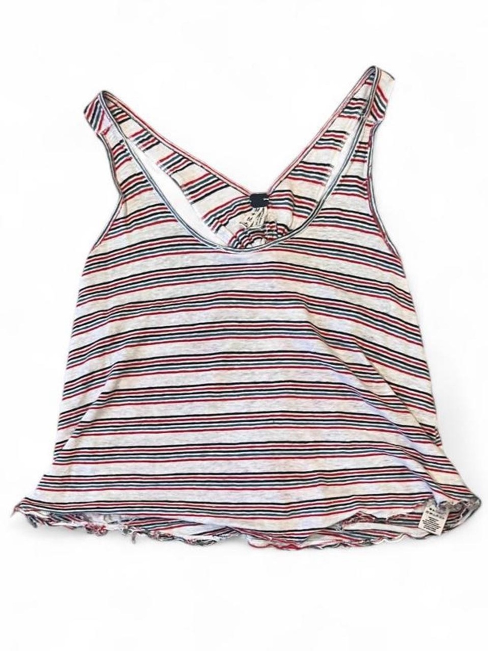 We The Free Striped Racerback Tank in White, Red & Black